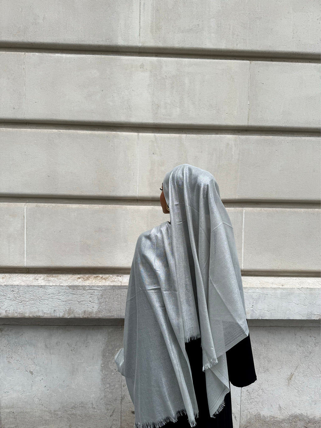 silver glitter hijab