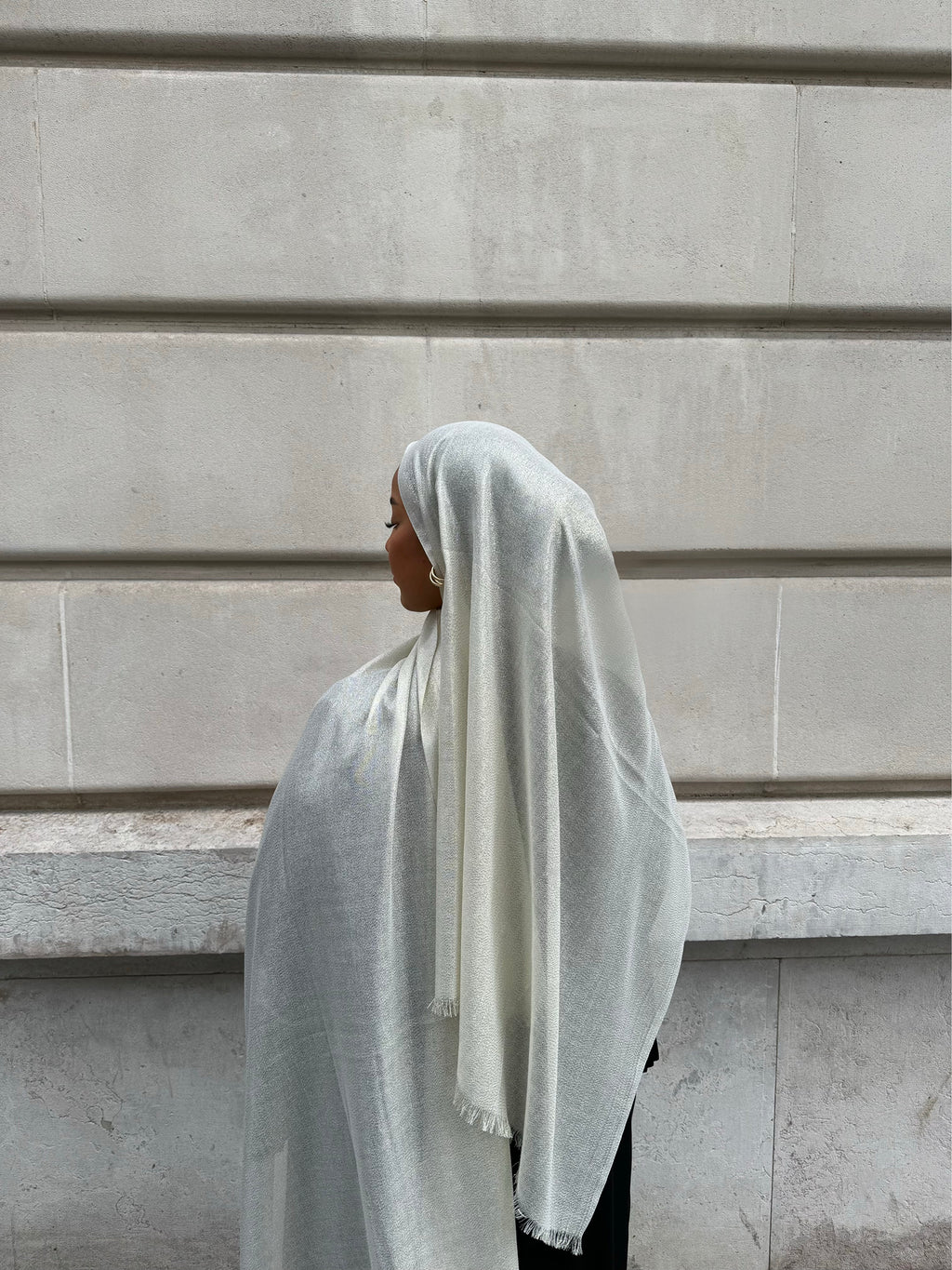 Shiny beige hijab